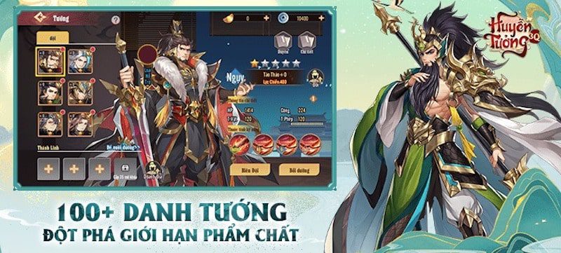 Hệ thống thẻ tướng đồ sộ 