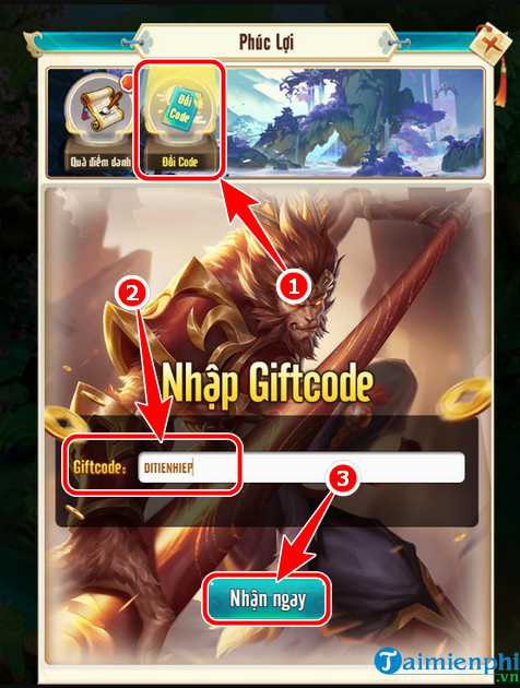Hướng dẫn nhập code Dị Tiên Hiệp